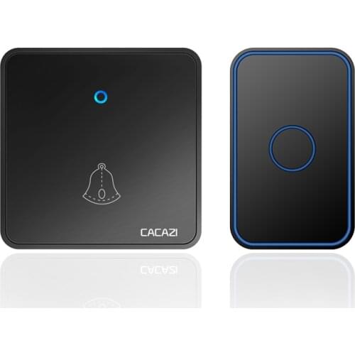 CACAZI Smart Wireless Doorbell Waterproof 300M Remote 60 Chimes CR2032 Battery Home Cordless Flash Door Ring Bell US EU UK Plug