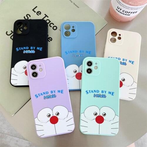 Liquid state Doraemon Face Phone Case For iPhone 12 Mini 11 Pro Max XS XR 7 8 Plus cartoon TPU colored drawing Back Cover