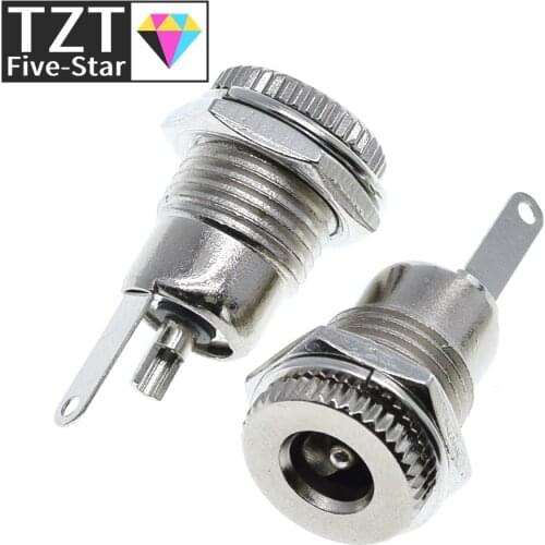 DC099 5.5 mm x 2.1mm DC Power Jack Socket Female Panel Mount Connector Metal DC-099 Open Hole 11MM 5.5*2.1 5.5*2.5