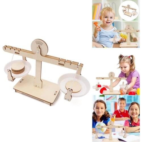 DIY Montessori Educational Wooden Balancing Scale Math Learning Game Board Toys For Children Kids Learn Add Subtract Model Kits
