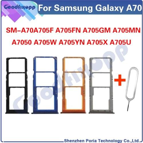 For Samsung Galaxy A70 SM-A705 A705F A705FN A705GM A705MN A7050 A705W SIM Card Tray Slot Holder Adapter Socket Sim Tray Holder