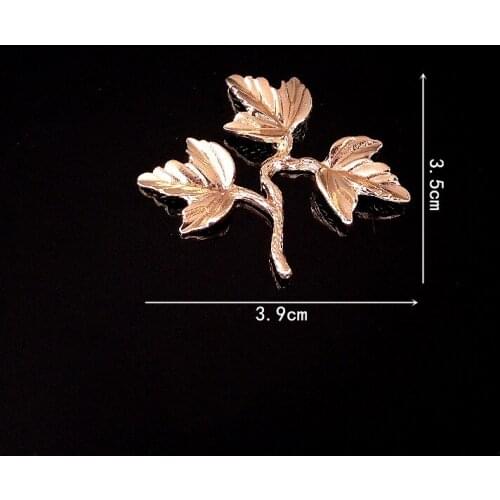 10 PCS 39x35mm KC Gold Plated Branches Leaf Metal Alloy Headwear Accessories For DIY Jewelry Making