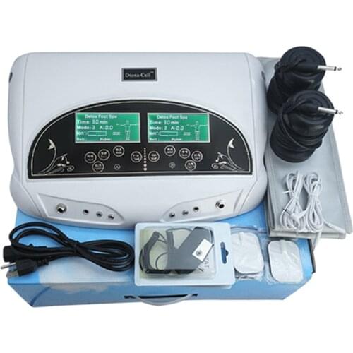 Dual system ion detox foot spa machine with tens pads and far infrared ray belt ionic cleanse machine keep health