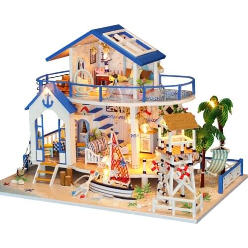 New DIY Wooden Dollhouse Legend of the Blue Sea Architecture Doll Houses Miniature with Furniture Toys for Children Friend Gift