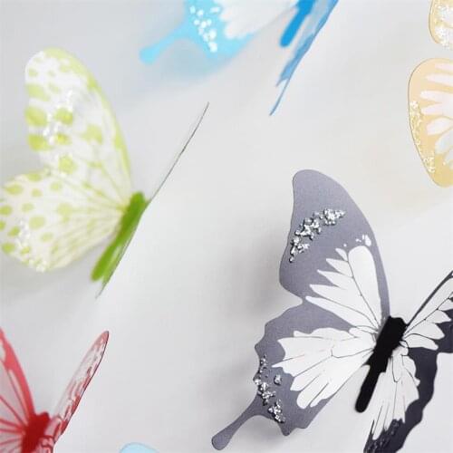 Butterfly Art Design Wall Sticker Decal Home Decor Black blue red yellow Room Decorations 3D wedding decor