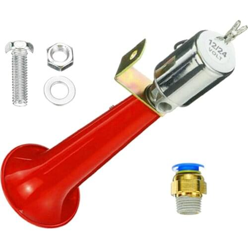 Super Loud 12/24V 180db Air Horn 10 Inches Single Trumpet for Any 12V / 24 V Vehicles Boats Cars Motorcycle