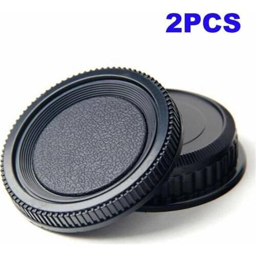 2pcs/set Plastic Rear Lens and Body Cap Cover For Pentax Black Camera K PK L6U5