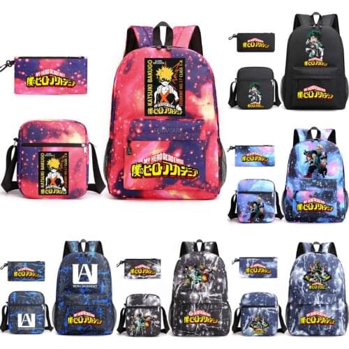 My Hero Academy 3Pcs/Set Backpack Anime Schoolbag For Girls Boys Teenagers Mochilas Casual Travel School Backpack