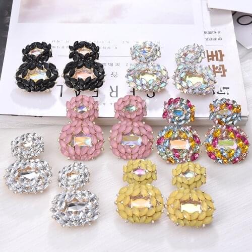 Ztech Irregular Metal Colorful Rhinestone Dangle Drop Earrings High-Quality Vintage Crystals Jewelry Accessories For Women Girls