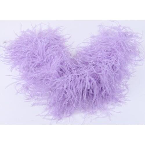 6Ply Fluffy Ostrich boa Shawl Wedding Cosplay Dresses Decoration Accessory Beautiful soft feather on Trims Crafts feathers 1m