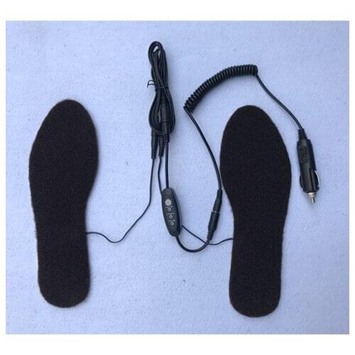 12V Electric Heated Insoles Foot Warmer + Cigarette Lighter and 3 Modes Temperature Controller Hot Insoles For Golf Shoes