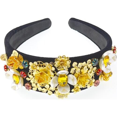 Handmade Wedding Hair Accessories Luxury Charm Vintage Flower Tiara Hair Bands Crystal Retro Headbands Jewel