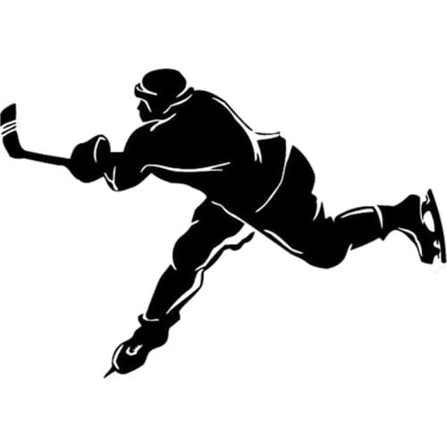 Fun Sports Hockey Player Applique High Quality Car Window Decoration Personality Pvc Waterproof Applique Black/white, 17cm*12cm