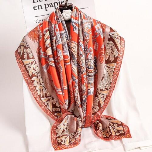 Women Luxury Pure Silk Scarves for Spring 108*108cm Square Silk Scarf 100% Natural Silk Wraps Shawls Neckerchief for Ladies
