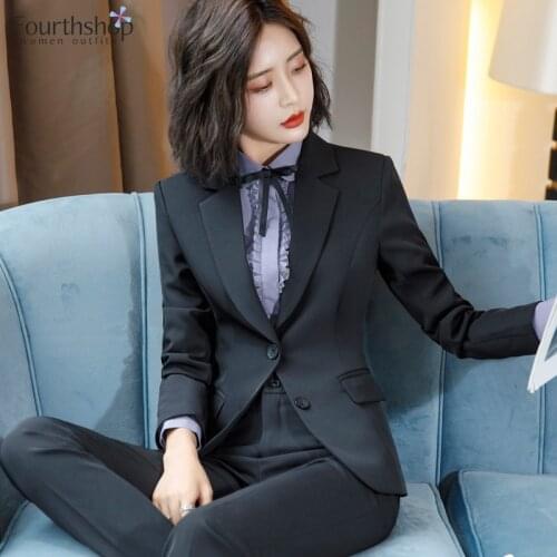 Office Lady Pant Suits Women Two Piece Sets Business Work Jacket Trousers Fashion Casual Formal Pants Blazer Set Female 2021 New