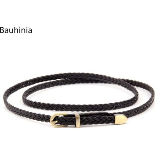 Ladies' High-Quality New Pin Buckle Retro Casual Thin Belt Fresh And Simple Waist Rope Decoration Small Braided Belt