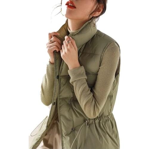 Lightweight Warm Waistcoat Female 2021 New White Duck Down Vest Coat Sleeveless Light Down Vest Women Bodywarm Windproof