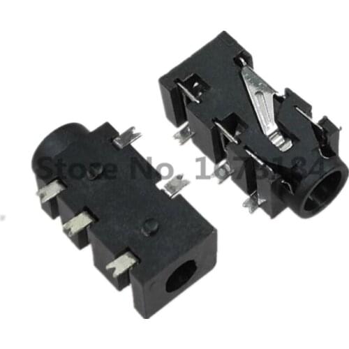 10PCS/LOT 3.5 Headphone Jack Audio Jack PJ-327F 5-pin SMD Column With Headphones Female High Silver