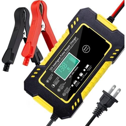 12V 6A Pulse Repair Charger With LCD Display Intelligent Car Motorcycle Battery Charger Smart Fast Lead Acid Battery Charger