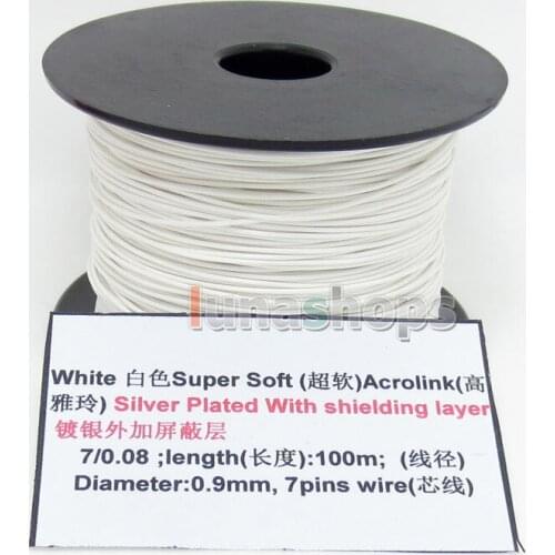 2 color 10m 32AWG Acrolink Silver Plated With Shielding Layer Signal Wire Cable 7/0.08mm2 Dia:0.9mm For DIY LN004492