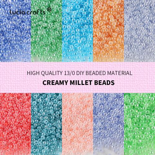2mm Uniform Cream Glass Seedbeads 13/0 Mixed Color Round Spacer Beads For DIY Jewelry Making Garments Sewing Suppliers B05