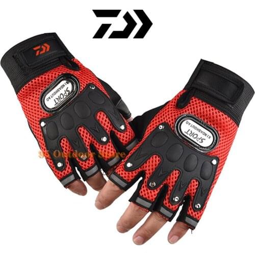2021 Daiwa Fishing Gloves Half Finger Military Army Tactical Anti-skid Guantes Outdoor Sport Men Ridding Daiwa Fishing Gloves