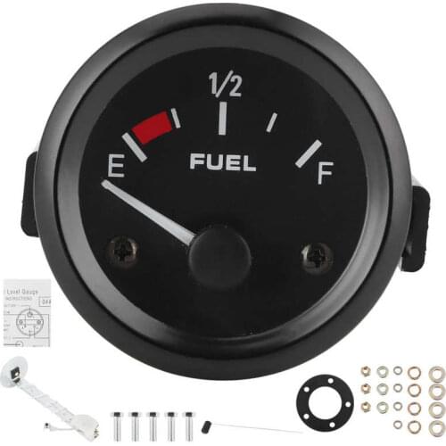 2in 52mm Car Accessories Fuel Level Gauge Display Meter White Light with Float Sensor Universal for 12V Gasoline Vehicles