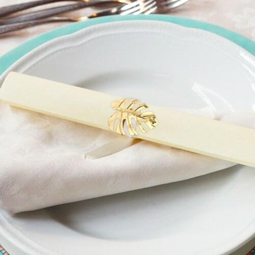 6pcs/Set Napkin Rings Exquisite Leaves Circle Mouth Napkin Ornament Supplies For Wedding Party Banquet Dinner Table Decorative