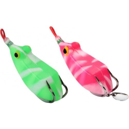 60%HOTSoft Simulation Frog Shaped Lifelikes1 Fishing Lure Bait Tackle with Double Hooks