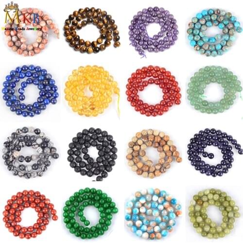 7 Chakra Healing Round Stone Beads Yoga Accessories Natural Amethysts Jades Jaspers Stone Beads For Jewelry Making Diy Bracelet