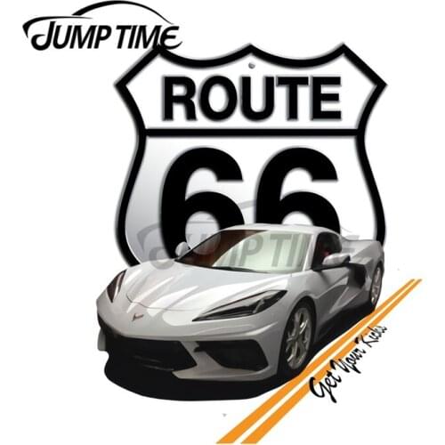 JumpTime 13 x 8.5cm For Route 66 Mid Engine Car Stickers Auto Air Conditioner Decal Waterproof Decals Vinyl Material Decoration