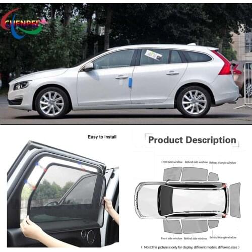 For Volvo V60 2010 Car Full Side Windows Magnetic Sun Shade UV Protection Ray Blocking Mesh Visor Car Decoration Accessories