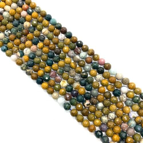 Natural Stone Beads Ocean Stone Colorful Faceted Beads Handmade DIY Jewelry Necklace Bracelets for Jewelry Making Accessories