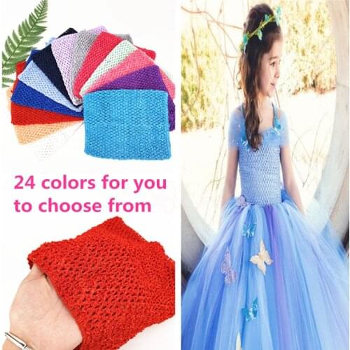 9 Inch Chest Children 20x23CM Elastic Wrapped Chest Knit Girl Crochet Headband Tutu Tube Tops Wide DIY Skirt Dress 5Z-SH939