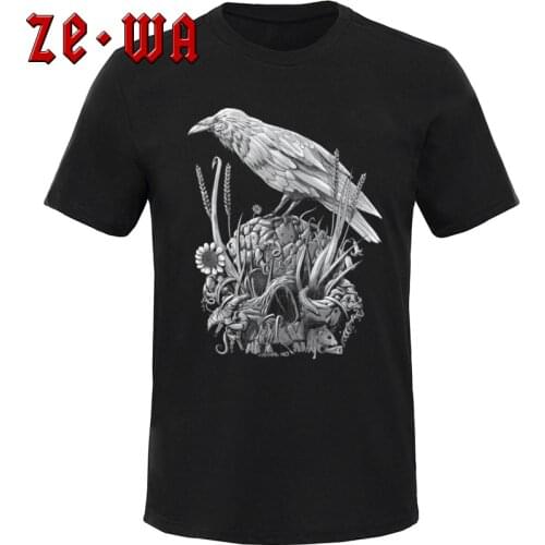 White Raven Men T-shirts Vegan Skull Novelty Designer Black Tshirt Crewneck Short Sleeve Cotton T Shirt Street Tops Tees XXXL