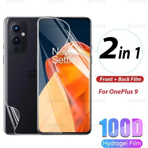 For Oneplus 9 2in1 front back hydrogel film for oneplus 9 R Pro for oneplus 8 T Pro 7 T 7T Pro full cover HD protective film