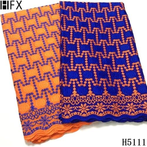 HFX 2.5+2.5yard Swiss Voile Dry Lace Fabric Embroidery Brode High Quality 2021 Swiss Voile Lace In Switzerland For Dress