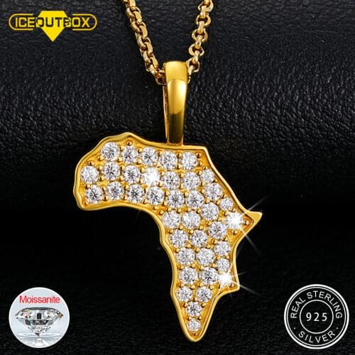Dainty Solid Tiny Africa Map Pendant Moissanite 925 Sterling Silver Necklace For Women Girls Choker Find Jewlery Dropshipping