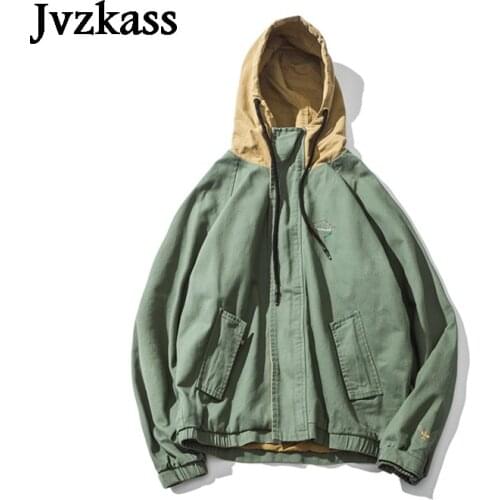 Jvzkass 2019 new American street hooded jacket female new bf loose couple shirt retro chic jacket womens autumn Z14
