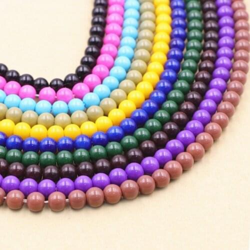 Candy Round Baking Paint Glass 4mm Loose Beads for Jewelry Making Multi Varnish Accessories DIY Necklace Bracelet Finding 15"A61