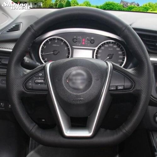 Shining wheat Hand-stitched Black Leather Car Steering Wheel Cover for Nissan Lannia 2015 Maxima 2016