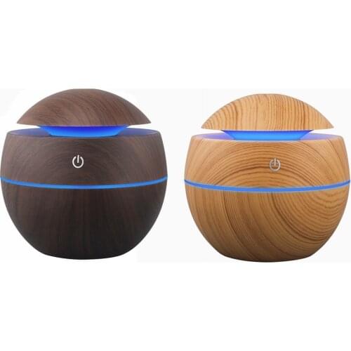 Mini Air Humidifier Ultrasonic USB Aroma Diffuser Wood Grain LED Night Light Electric Essential Oil Diffuser Aromatherapy Home