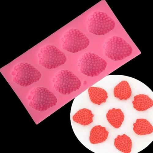 Minsunbak New Mini Strawberry Shape Silicone Mould 3D cake decorating tools Chocolate Candy Bread Baking Tools Sugar Craft