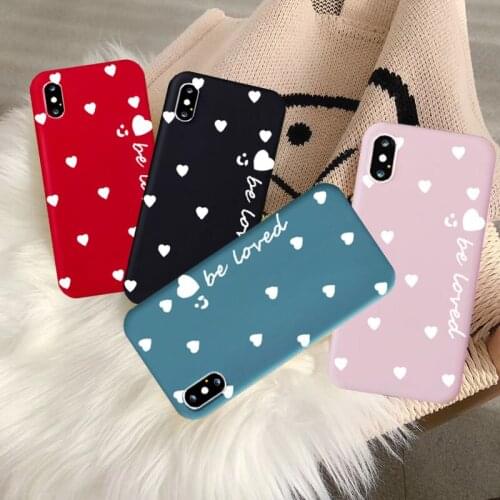 Lovely Love Heart Letter Couple Phone Case for Iphone 7 8 Plus X Xs 11 Pro Max XR Soft Silicon Case Cover Coque
