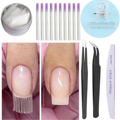 Fiberglass Nail Extension Glass set Fibernails Fiber Nail Silk Extension Repair Set Nail Form Acrylic Tips False Nail