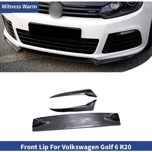 Carbon Fiber/FRP Unpainted Front Bumper Lip Spoiler Splitter For Volkswagen VW Golf 6 VI MK6 R20 front shovel 2010 2011 2012 13