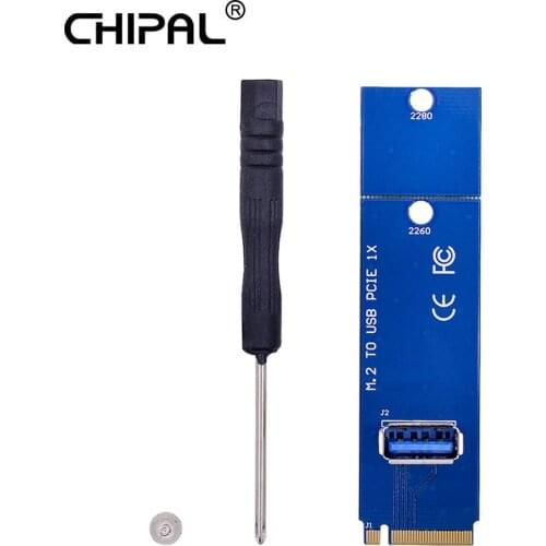 CHIPAL NGFF M.2 to USB 3.0 Card Adapter M2 M Key to USB3.0 Card for PCIe PCI-E Riser Card for Litecoin Bitcoin Miner Mining