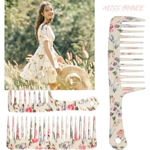 Plastic Detangling Scalp Massage Comb Wet Dry Shower Rake Comb Detangler