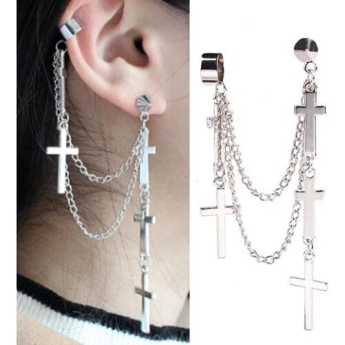 Earring Tassels Design Durable Alloy Punk Style No Ear Hole Earrings for Graduation