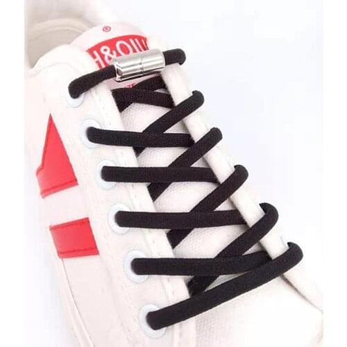 Hot Selling No tie Shoelaces Round Elastic Shoe Laces For Kids and Adult Sneakers Shoelace Quick Lazy Laces 11 Color Shoestrings